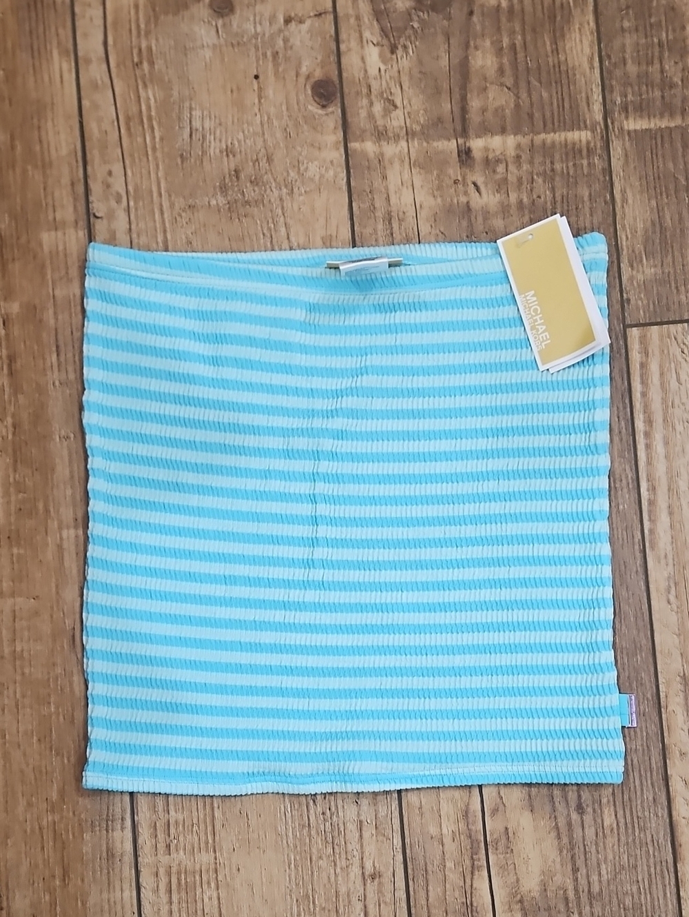 MICHAEL Michael Kors Turquoise Striped Ribbed Mini Skirt